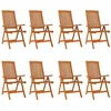 Image de vidaXL Lot de 8 Chaises de Jardin Pliables, Sièges de Terrasse, Chaises de Balcon, Meubles de Patio Extérieur, Bois d'Eucalyptus Massif