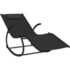 Image de Chaise longue à bascule noir acier et textilène