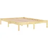 Image de vidaXL Bois de Pin Massif Cadre de Lit Sommier à Lattes Lit Adulte Cadre à Lattes sur Pied Chambre à Coucher Intérieur 120x190 cm UK Petit Double