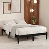 Image de vidaXL Cadre de lit sans matelas noir bois massif 140x190 cm