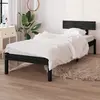 Image de vidaXL Cadre de lit sans matelas noir bois de pin massif