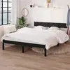 Image de vidaXL Cadre de lit sans matelas noir bois massif 120x200 cm