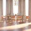 Image de vidaXL Chaises à manger lot de 6 crème similicuir et bois courbé