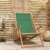 Image de Chaise de plage pliable Bois de teck solide Vert