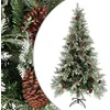 Image de Sapin de Noël avec pommes de pin Vert et blanc 225 cm PVC et PE