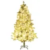 Image de vidaXL Sapin de Noël Pré-éclairé avec Neige Floquée/Cônes, Arbre de Noël avec LED, Décoration de Vacances, Ornement de Fête Intérieur Extérieur, 195cm PVC/PE