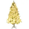 Image de vidaXL Sapin de Noël Pré-éclairé avec Neige Floquée/Cônes, Arbre de Noël avec LED, Décoration de Vacances, Ornement de Fête Intérieur Extérieur, 225cm PVC/PE