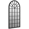 Image de vidaXL Miroir de Jardin Miroir Mural Miroir Suspendu Meuble de Patio Décoratif Terrasse Balcon Extérieur Noir 90x45 cm Fer pour Utilisation
