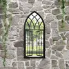Image de vidaXL Miroir de jardin Noir 100x45 cm Fer pour utilisation extérieure