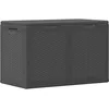 Image de vidaXL Boîte de rangement de jardin 180 L Noir PP Rotin