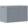 Image de vidaXL Boîte de Rangement de Jardin Coffre à Outils Coffre de Rangement Caisse de Rangement Extérieur Patio Arrière-Cour 180 L Gris PP Rotin