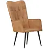 Image de vidaXL Chaise à oreilles Marron Toile