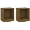 Image de Tables de chevet 2 pcs Marron miel 35,5x33,5x41,5 cm Pin massif