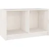 Image de vidaXL Meuble TV Blanc 70x33x42 cm Bois de pin Massif