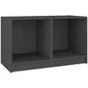 Image de vidaXL Bois de Pin Massif Meuble TV Centre de Divertissement Armoire Basse Armoire Stéréo Salon Salle de Séjour Intérieur Gris 70x33x42 cm
