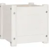 Image de vidaXL Bois Massif de Pin Jardinière d'Extérieur Pot de Fleurs de Jardin Lit Surélevé Bac à Plantes Patio Balcon Arrière-Cour Blanc 31x31x31 cm