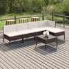 Image de vidaXL Salon de jardin 6 pcs avec coussins Résine tressée Marron