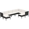 Image de vidaXL Salon de Jardin 5 pcs avec Coussins résine tressée Noir