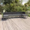 Image de vidaXL Salon de jardin 7 pcs avec coussins résine tressée gris