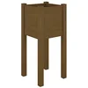 Image de vidaXL Bois de Pin Jardinière d'Extérieur Bac à Fleurs Lit Surélevé Pot de Plantes de Jardin Balcon Terrasse Marron Miel 31x31x70 cm