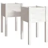 Image de vidaXL Jardinières d extérieur 2 pcs Blanc 40x40x70 cm Bois de pin