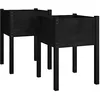 Image de vidaXL Jardinières 2 pcs Noir 50x50x70 cm Bois de pin Massif