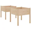 Image de Jardinières d extérieur 2 pcs 70x70x70 cm bois de pin massif
