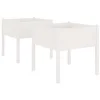 Image de vidaXL Jardinières 2 pcs Blanc 70x70x70 cm Bois de pin Massif