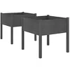 Image de vidaXL Jardinières 2 pcs Gris 70x70x70 cm Bois de pin Massif