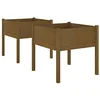 Image de vidaXL Jardinières 2 pcs Marron Miel 70x70x70 cm Bois de pin Massif