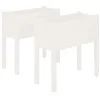 Image de vidaXL Jardinières 2 pcs Blanc 70x31x70 cm Bois de pin Massif