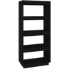 Image de vidaXL Pin Massif Bibliothèque Séparateur de Pièce Cloison de Séparation Armoire à Livres Etagère de Rangement Salon Intérieur Noir 60x35x135 cm