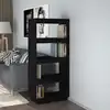 Image de vidaXL Bibliothèque/Séparateur de pièce Noir 60x35x135 cm Pin massif
