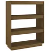 Image de vidaXL Pin Bibliothèque Séparateur de Pièce Cloison de Séparation Armoire à Livres Etagère de Rangement Salon Intérieur Marron Miel 80x35x103 cm