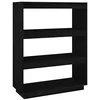 Image de Bibliothèque Séparateur de pièce Noir 80x35x103 cm Pin massif
