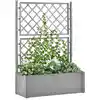 Image de vidaXL Lit surélevé de jardin et treillis et système d'arrosage Gris