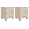 Image de Tables de chevet HAMAR 2pcs Marron miel 40x35x44,5cm Bois
