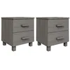Image de Tables de chevet HAMAR 2pcs Gris clair 40x35x44,5cm Bois massif