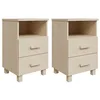 Image de Tables de chevet HAMAR 2 pcs Marron miel 40x35x62cm Bois massif