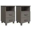 Image de Tables de chevet HAMAR 2 pcs Gris clair 40x35x62 cm Bois massif