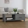 Image de vidaXL Table basse HAMAR Gris foncé 100x55x35 cm Bois massif de pin