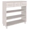 Image de vidaXL Table Console Etagère de Rangement Armoire d'Entrée Table de Salon Couloir Maison Intérieur Blanc 90x35x90 cm Bois Massif de Pin