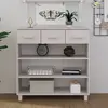 Image de vidaXL Table console HAMAR Blanc 90x35x90 cm Bois massif de pin