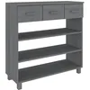 Image de Table console HAMAR Gris foncé 90x35x90 cm Bois massif de pin