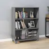 Image de vidaXL Bibliothèque HAMAR Gris foncé 85x35x112 cm Bois de pin massif