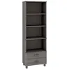 Image de Buffet HAMAR Gris clair 60x35x180 cm Bois de pin massif