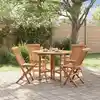 Image de vidaXL Mobilier à dîner d'extérieur pliable 5 pcs Bois solide de teck