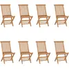 Image de vidaXL Chaises pliables de jardin lot de 8 Bois de teck solide
