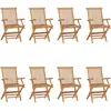 Image de vidaXL Chaises pliables de jardin lot de 8 Bois de teck solide
