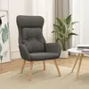 Image de vidaXL Chaise de relaxation Gris foncé Tissu